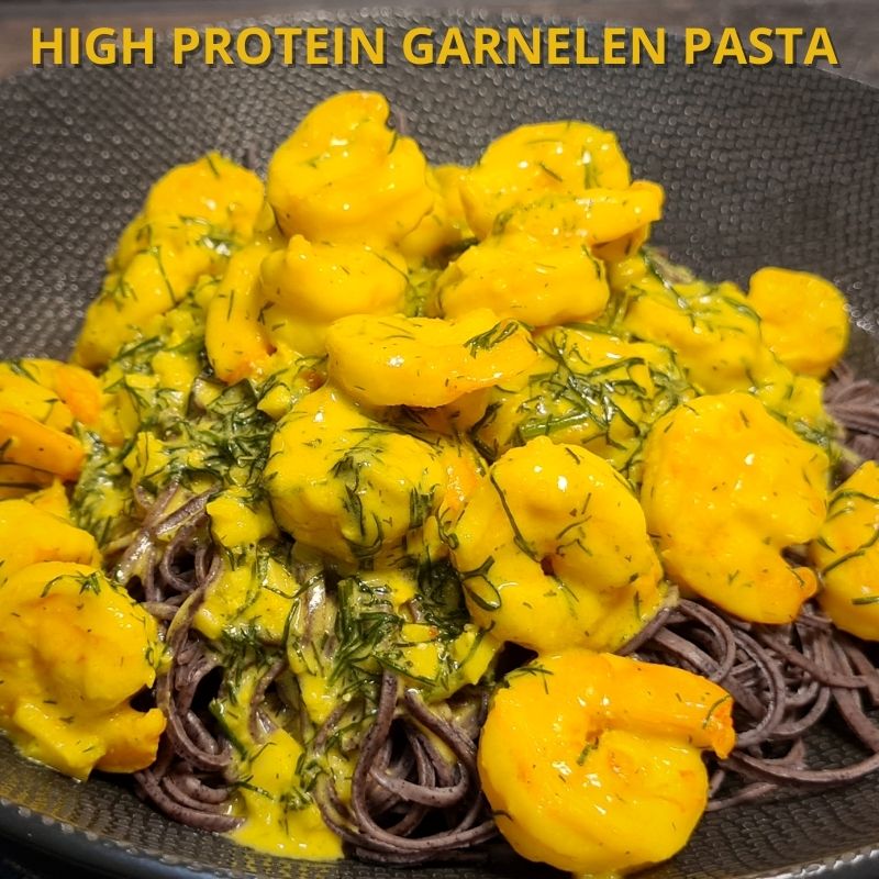 HIGH PROTEIN GARNELEN PASTA MIT SAFRAN