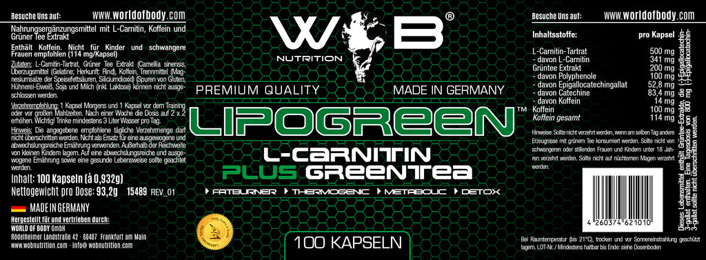 LIPOGREEN | EFFEKTIVER FETTBURNER | STAGE 1