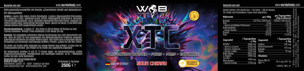 XTC PRE-WORKOUT | EXTASE HARDCORE BOOSTER